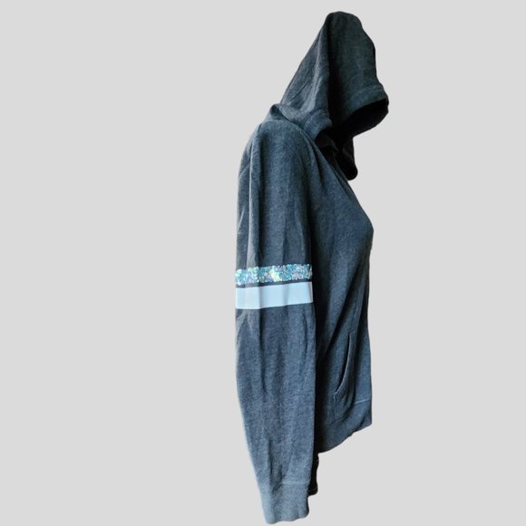VICTORIA SECRET ( S ) Sequined Hoodie zip up - Picture 3 of 10